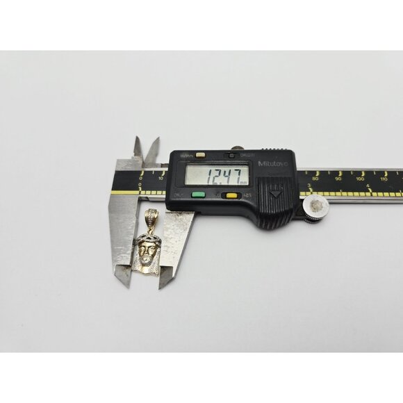 Unique 10K Karat Solid Yellow Gold Religious Jesus Head Diamond Charm Pendant - Picture 10 of 12